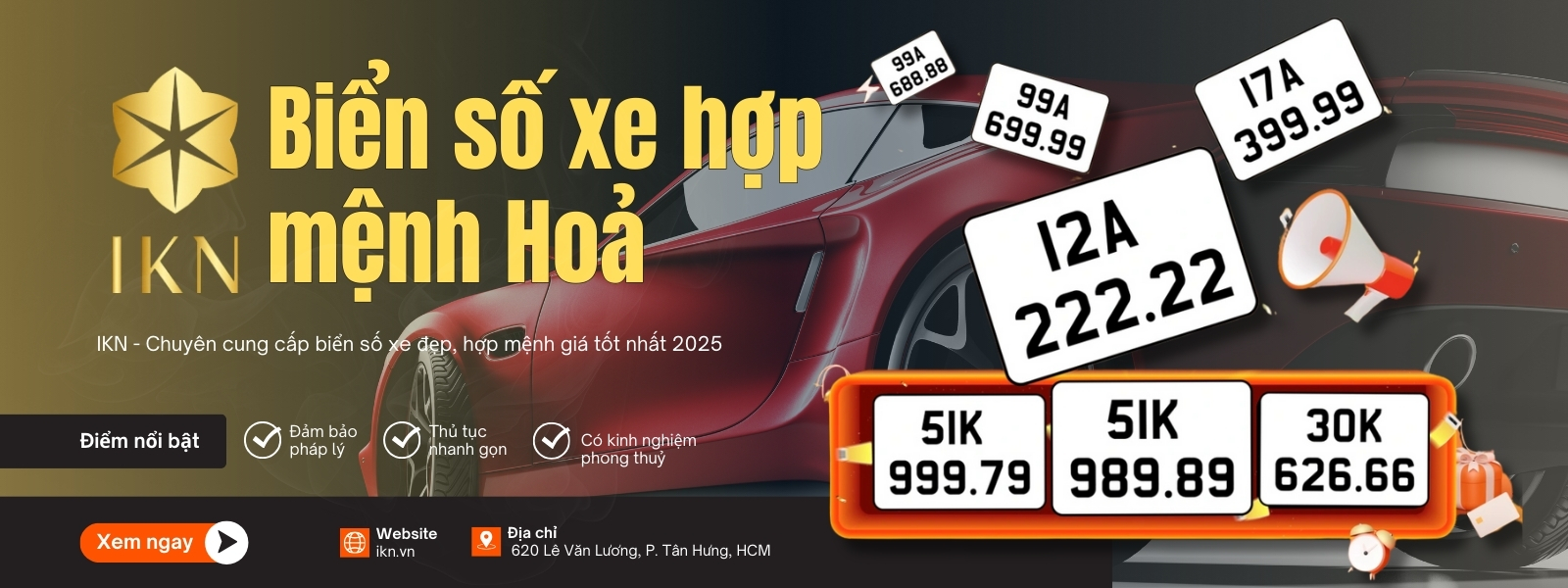Xem ngay biển số xe hợp mệnh Hoả tại IKN