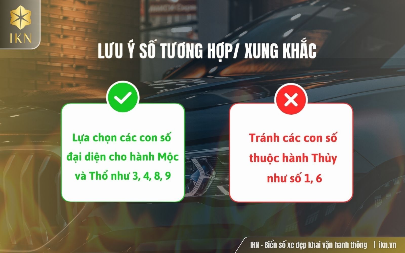 Số tương sinh tương khắc trong biển số xe mệnh hoả