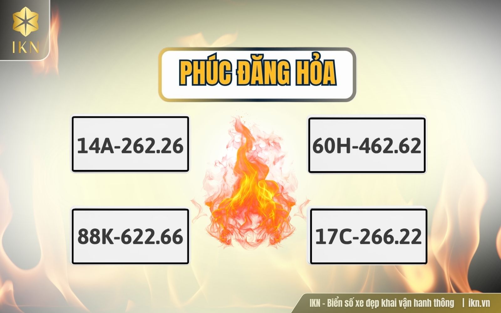 Biển số cho người mệnh Phúc đăng hoả