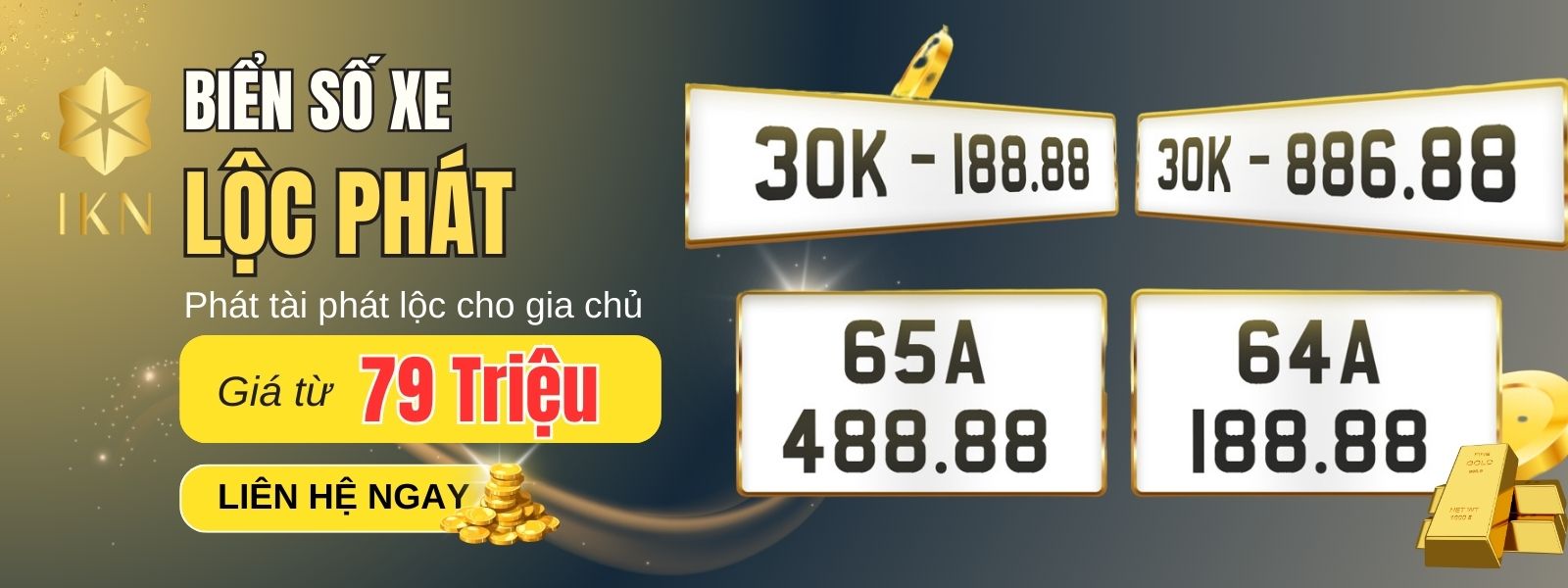 Banner biển số xe lộc phát giá rẻ tại IKN