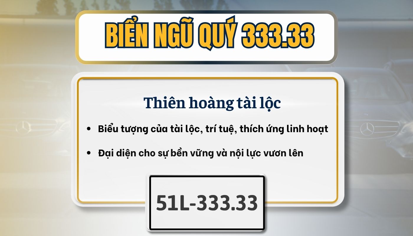 Biển số xe ngũ quý 333.33 trong phong thuỷ có ý nghĩa gì?