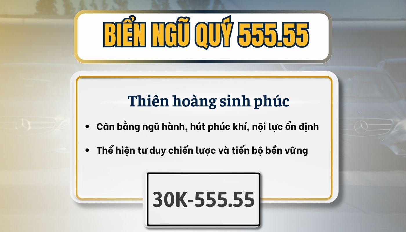 Biển số ngũ quý 5 hay còn gọi là thiên hoàng sinh phúc