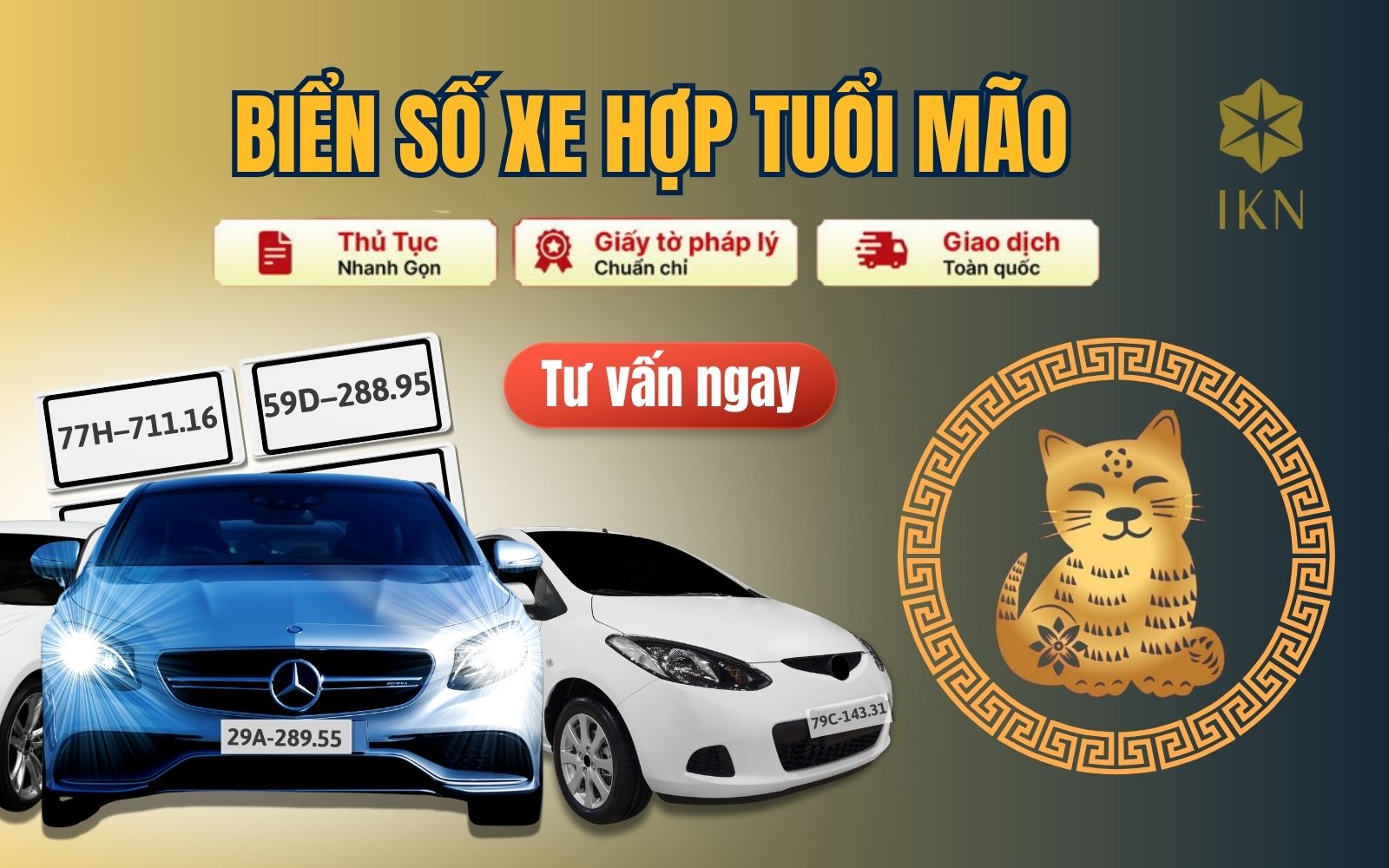 Mua biển số xe phong thuỷ hợp tuổi Mão tại IKN