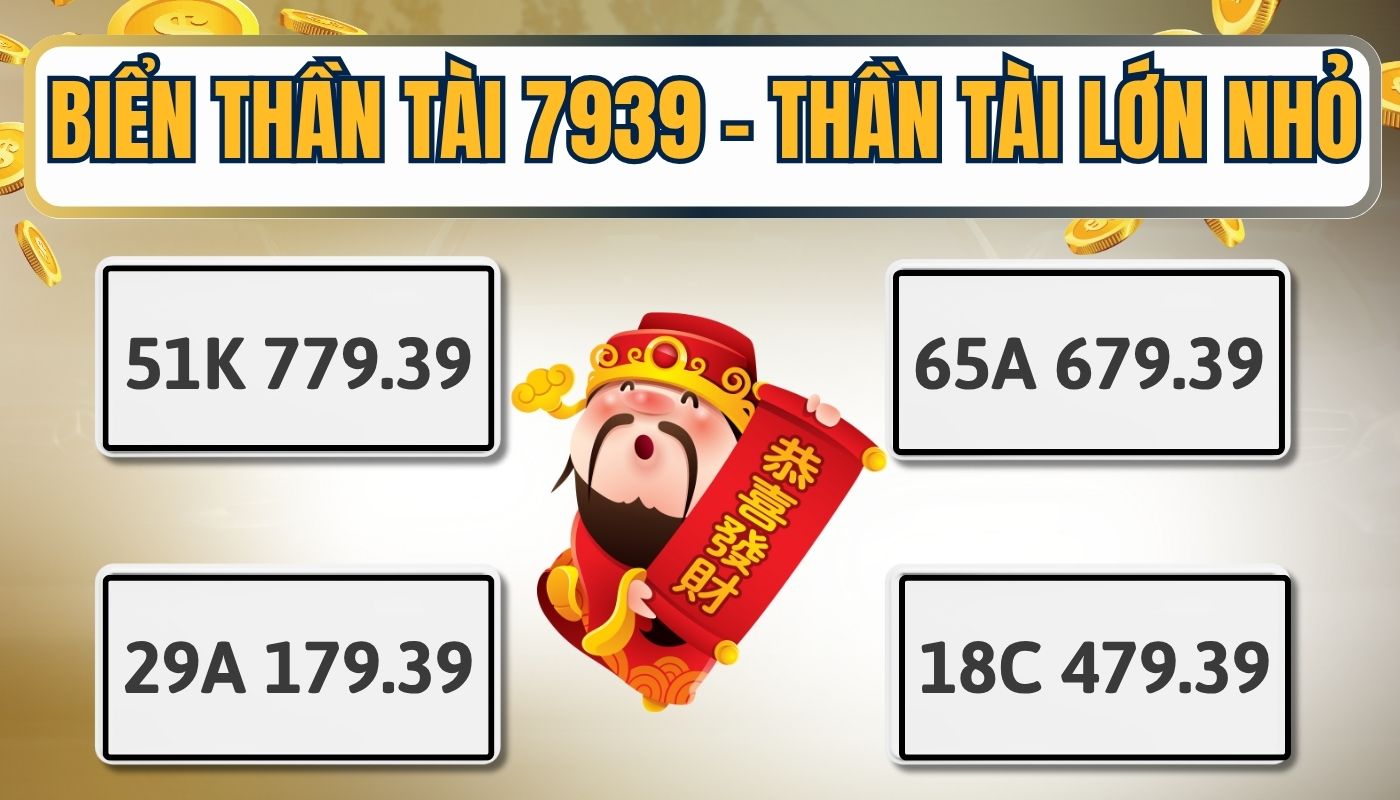 Mẫu biển số Thần Tài lớn Thần Tài nhỏ