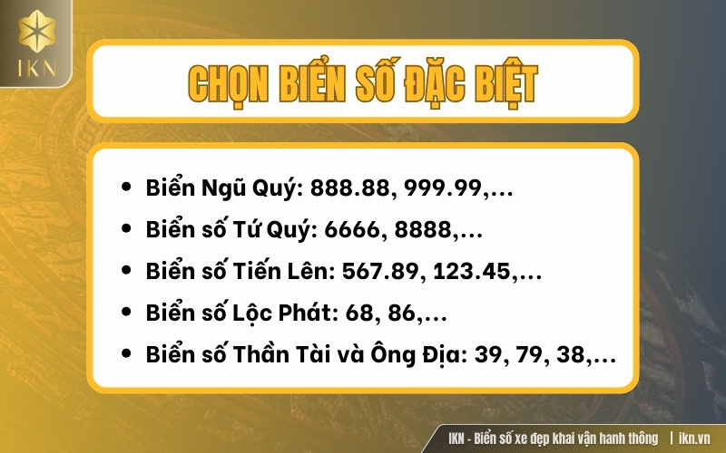Chọn theo số đặt biệt Chọn theo số đặt biệt