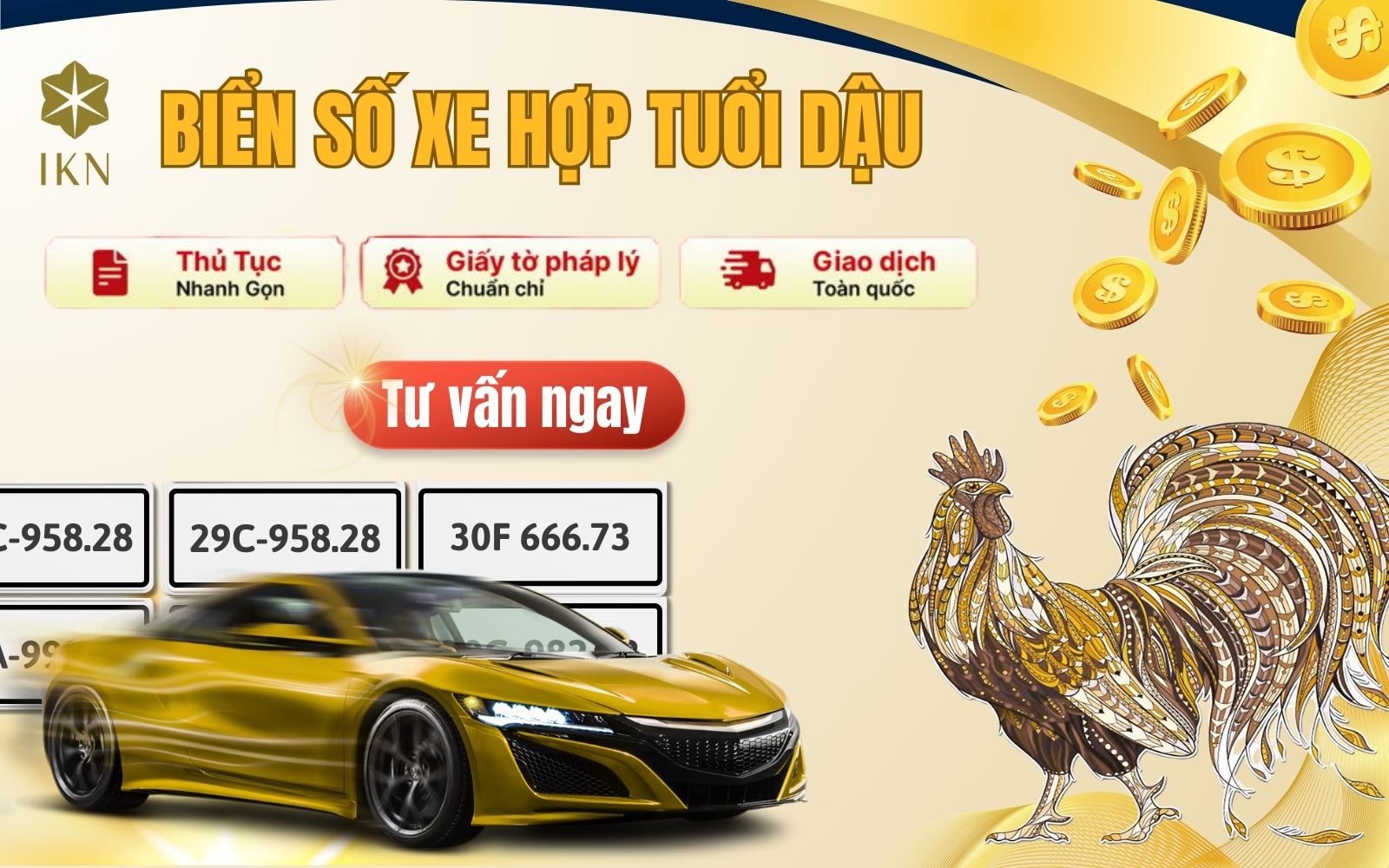 IKN tư vấn biển số xe hợp tuổi Dậu