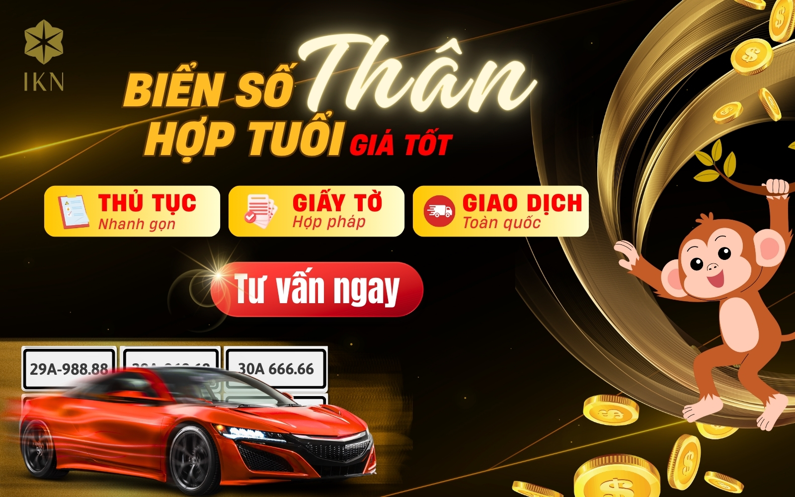 Mua biển số xe hợp tuổi Thân tại IKN