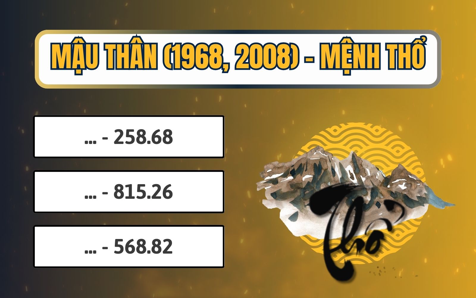 Gợi ý biển số mệnh Thổ tuổi Khỉ