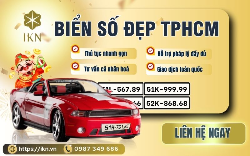 Kho biển số xe ô tô đẹp TPHCM tại IKN
