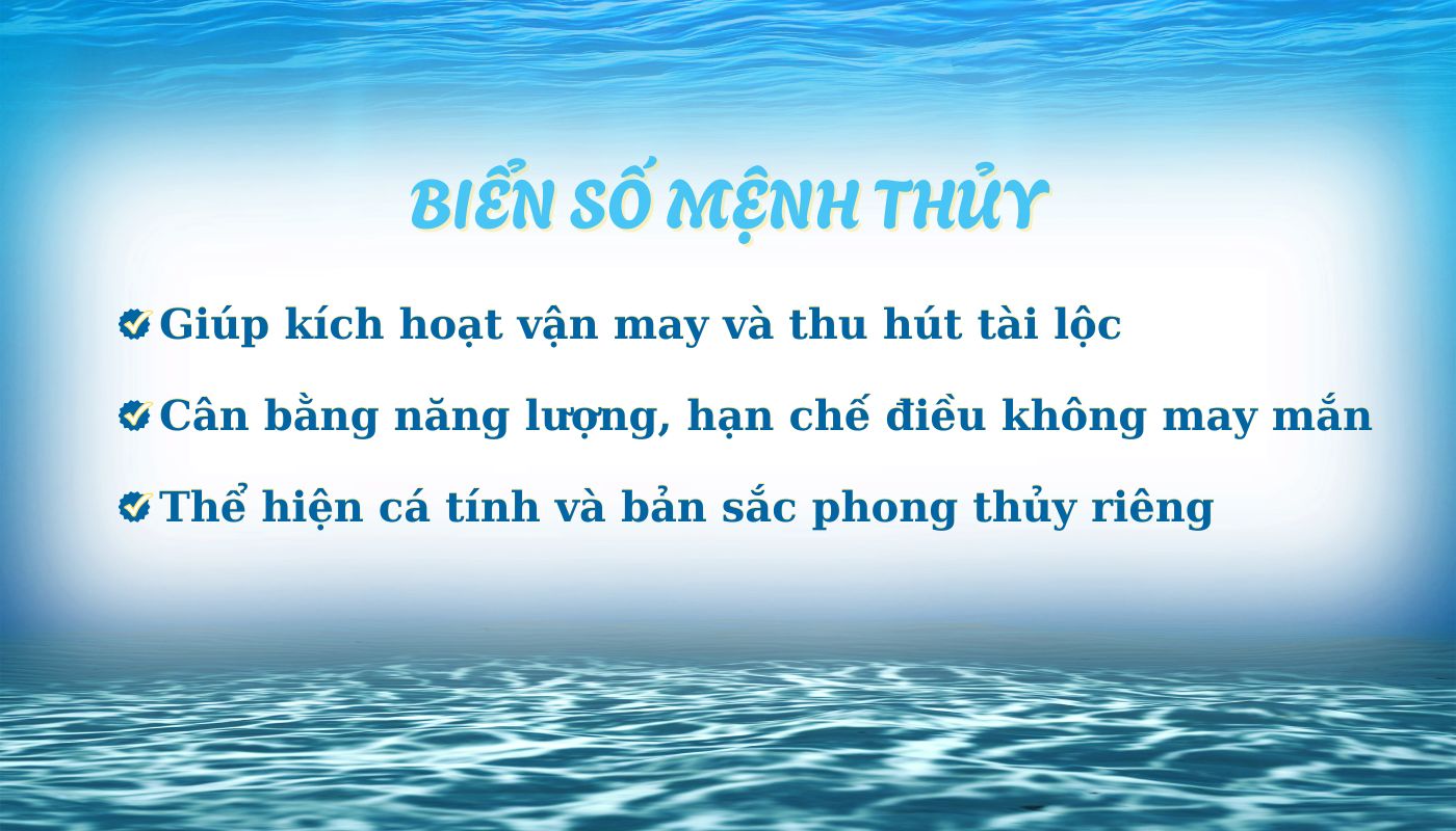 Lợi ích khi mua biển số xe hợp với mệnh Thủy