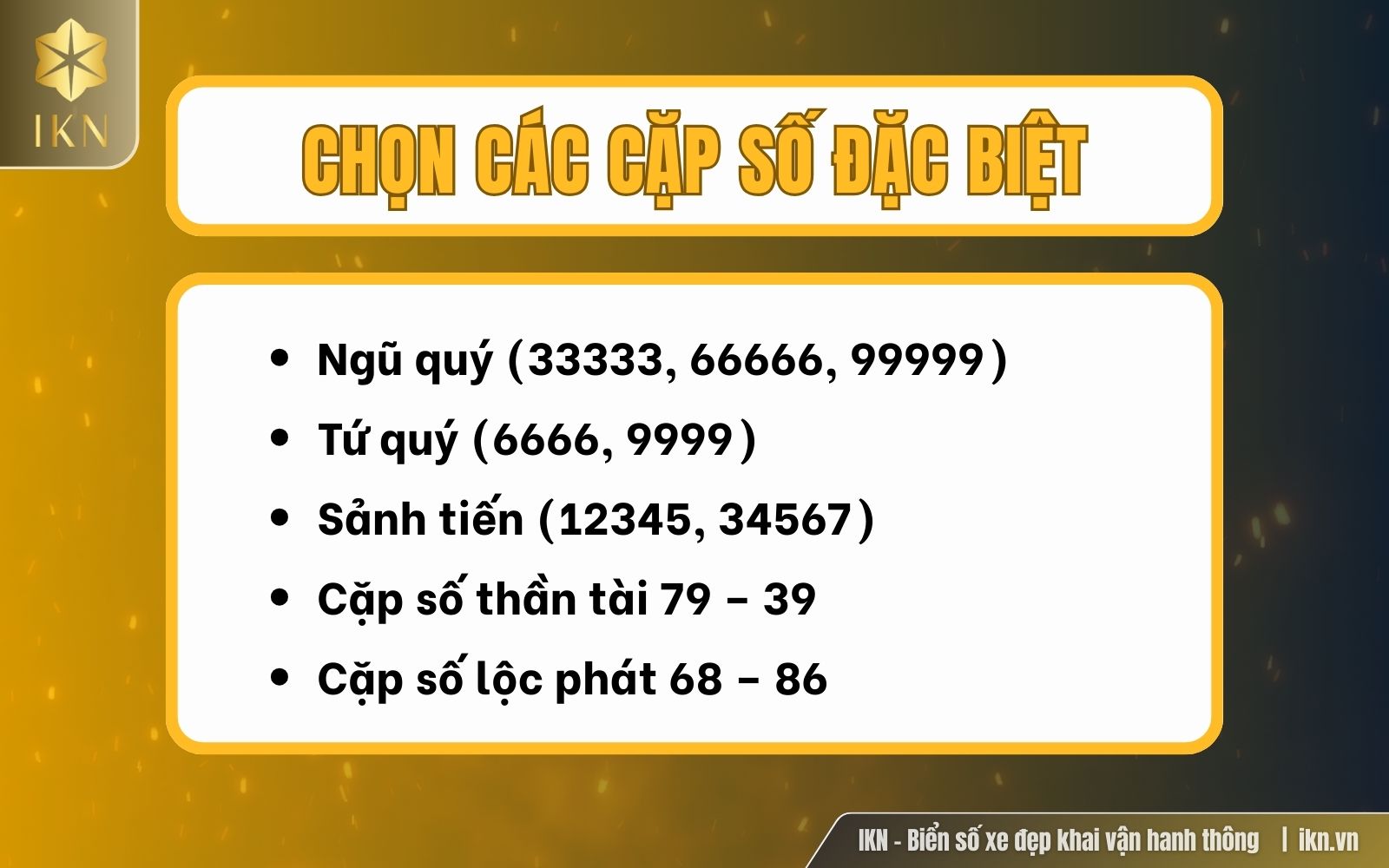 Chọn biển số theo các cặp số đặc biệt Chọn biển số theo các cặp số đặc biệt