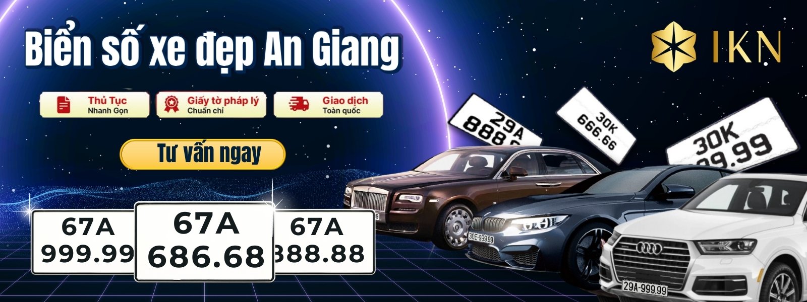 IKN - Kho biển số xe ô tô đẹp An Giang giá tốt