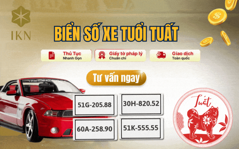 Mua biển số xe tuổi Tuất (Chó) tại IKN