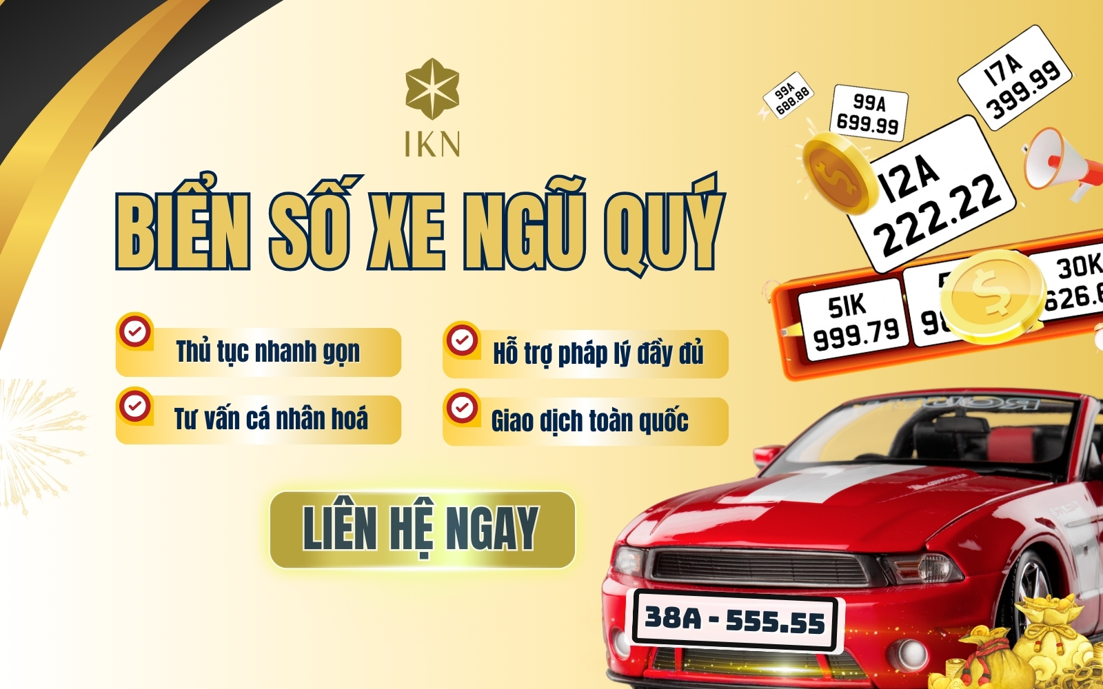 Liên hệ IKN để mua biển số ngũ quý uy tín