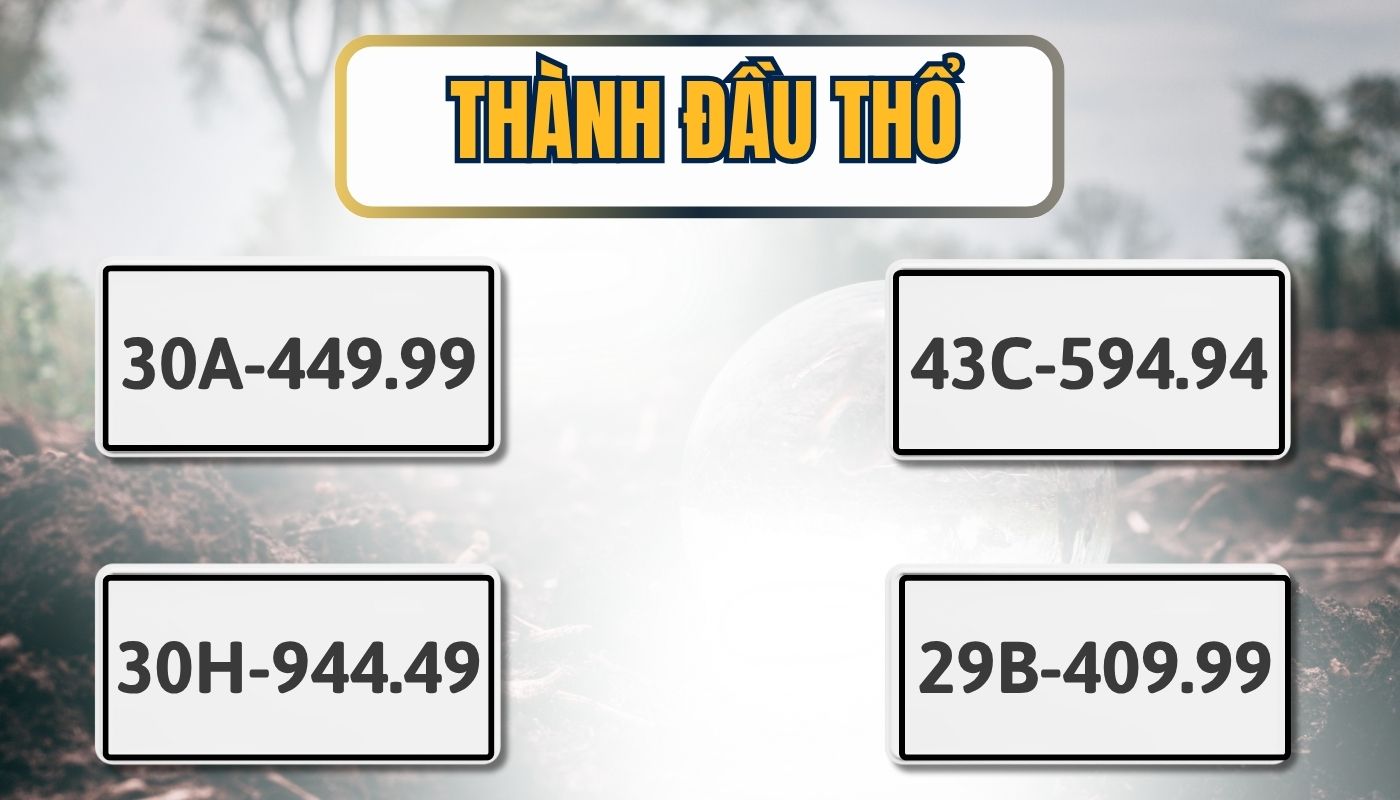 Biển số hợp với mệnh Thành Đầu Thổ