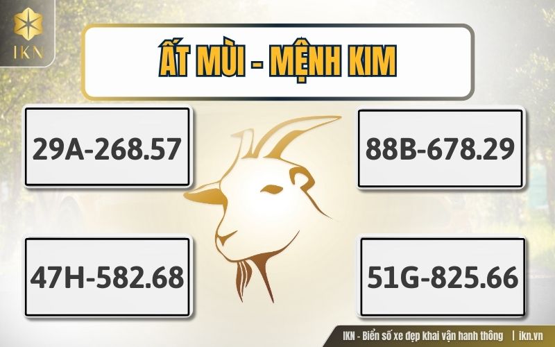 Biển số xe tuổi Ất Mùi (1955, 2015) – Mệnh Kim