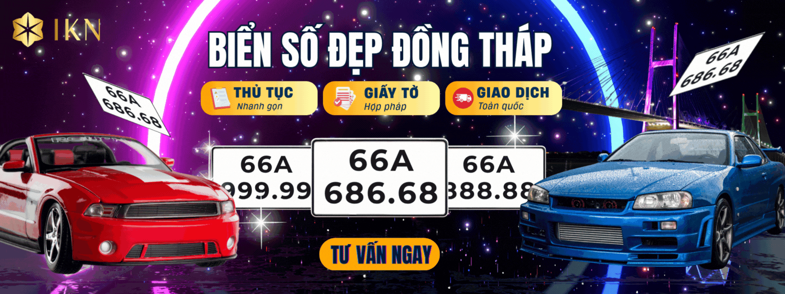 IKN - Kho biển số xe hơi đẹp Đồng Tháp