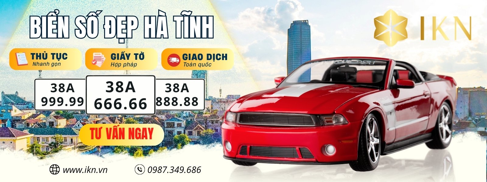 Kho biển số xe ô tô đẹp Hà Tĩnh tại IKN