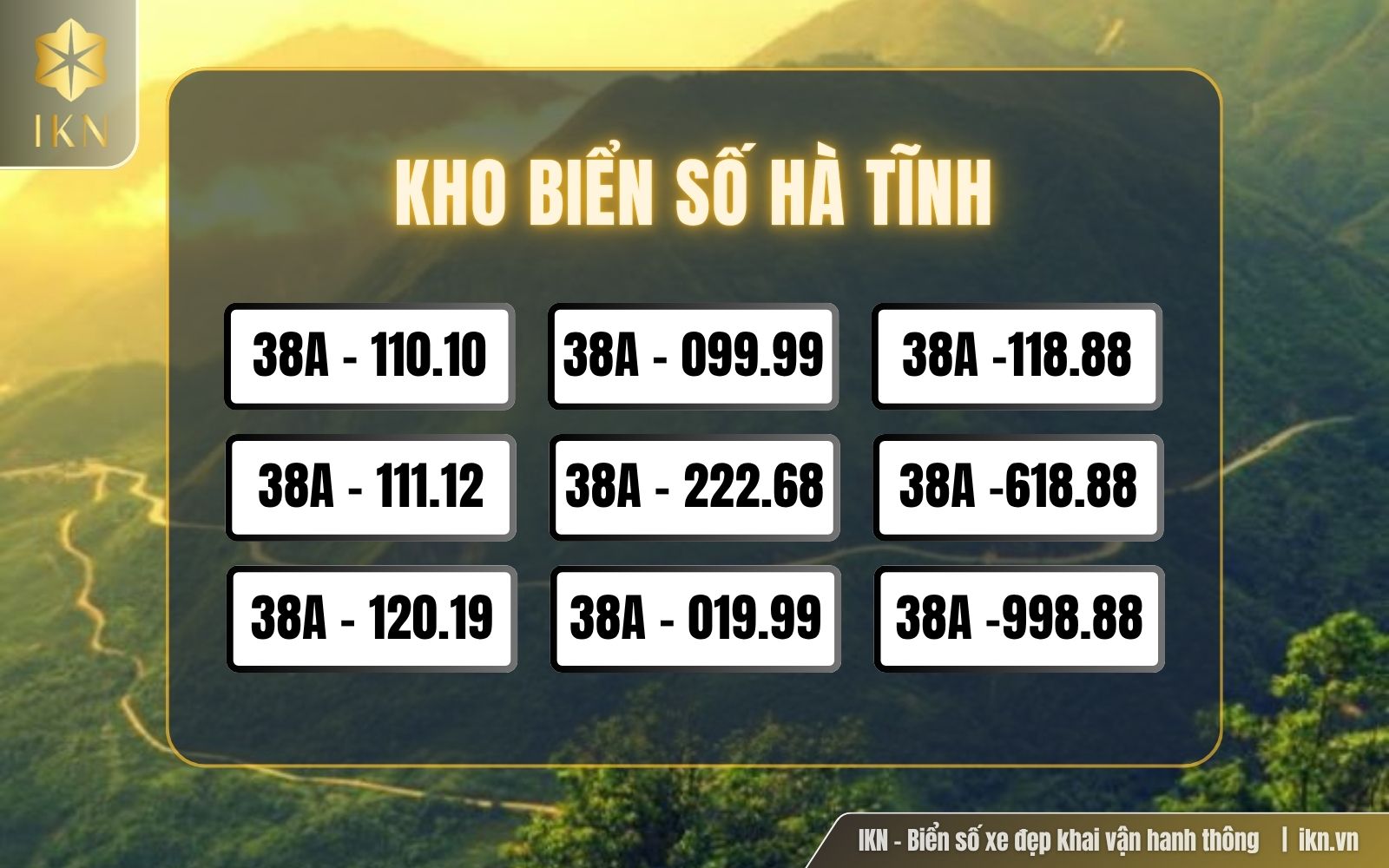 Biển số đẹp Hà Tĩnh đa dạng