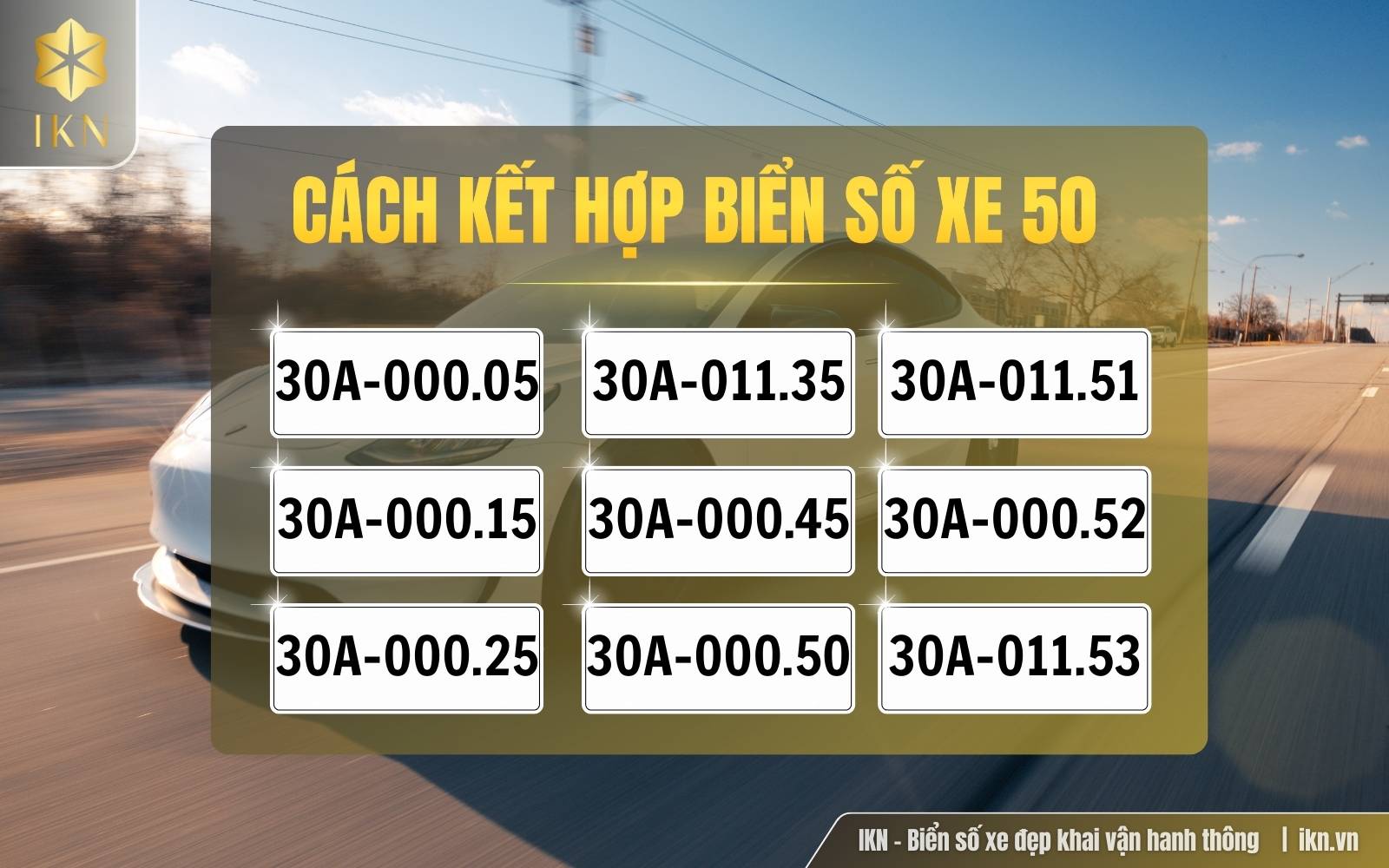 Gợi ý cách kết hợp con số 0 và 5 trong biển số xe 50