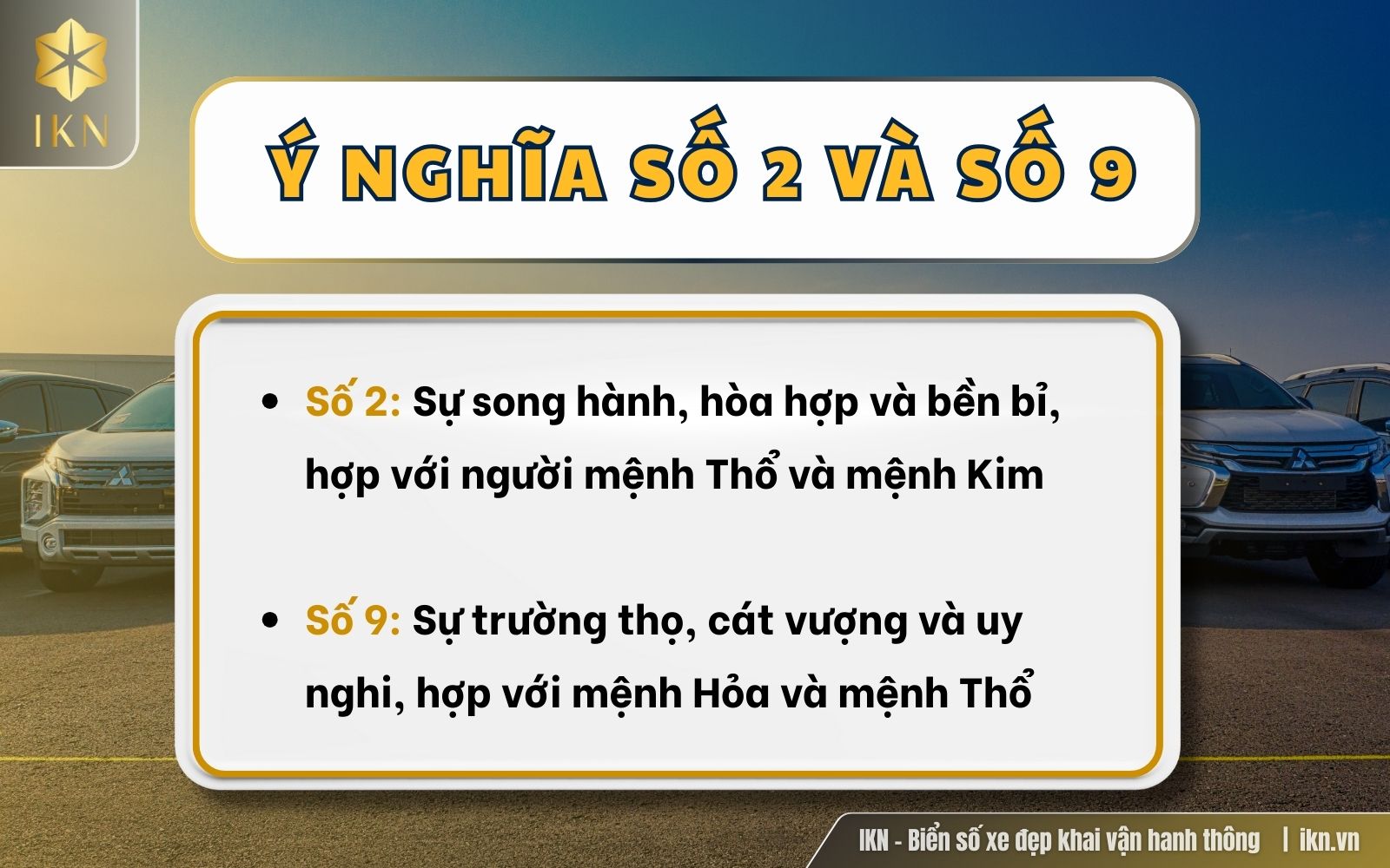 Ý nghĩa số 2 và số 9 trong phong thủy biển số