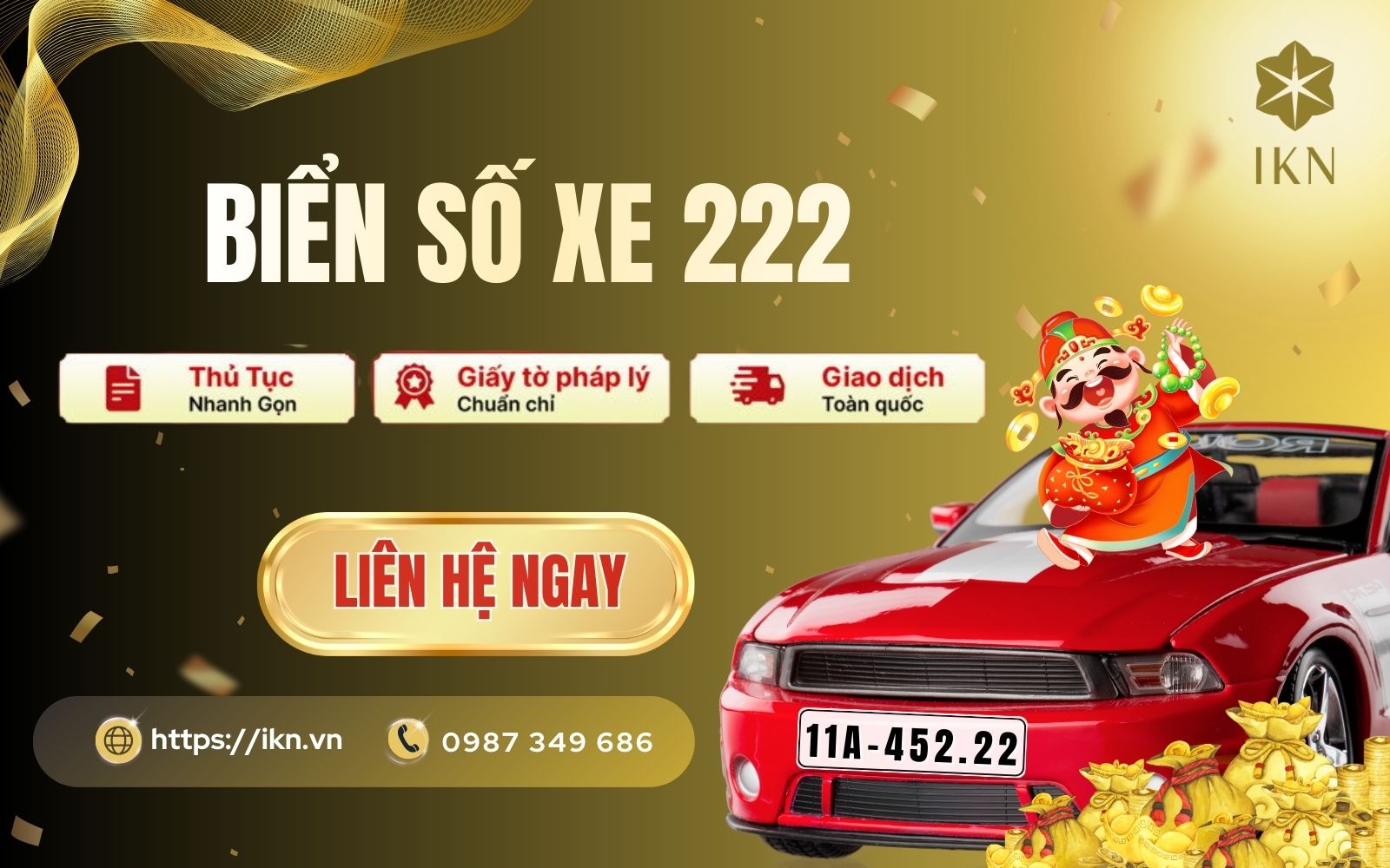 IKN là đơn vị uy tín cung cấp biển số xe tam hoa 222