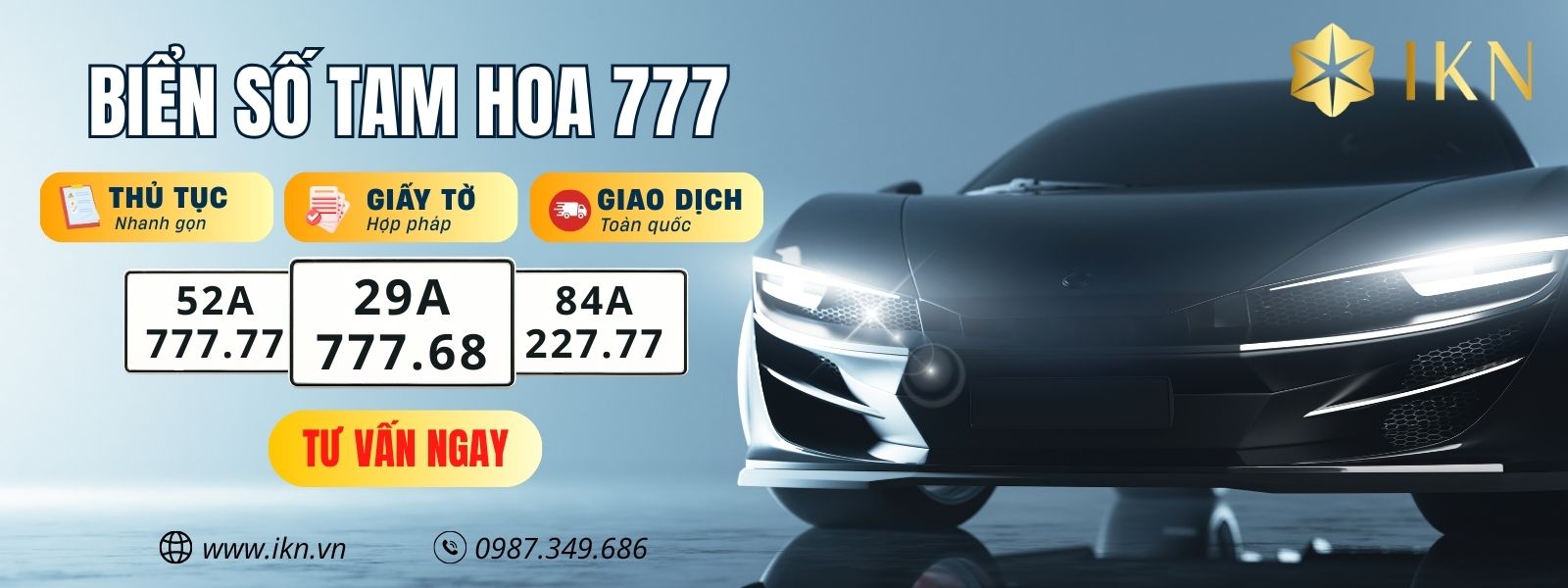 Mua biển số tam hoa 777 tại IKN
