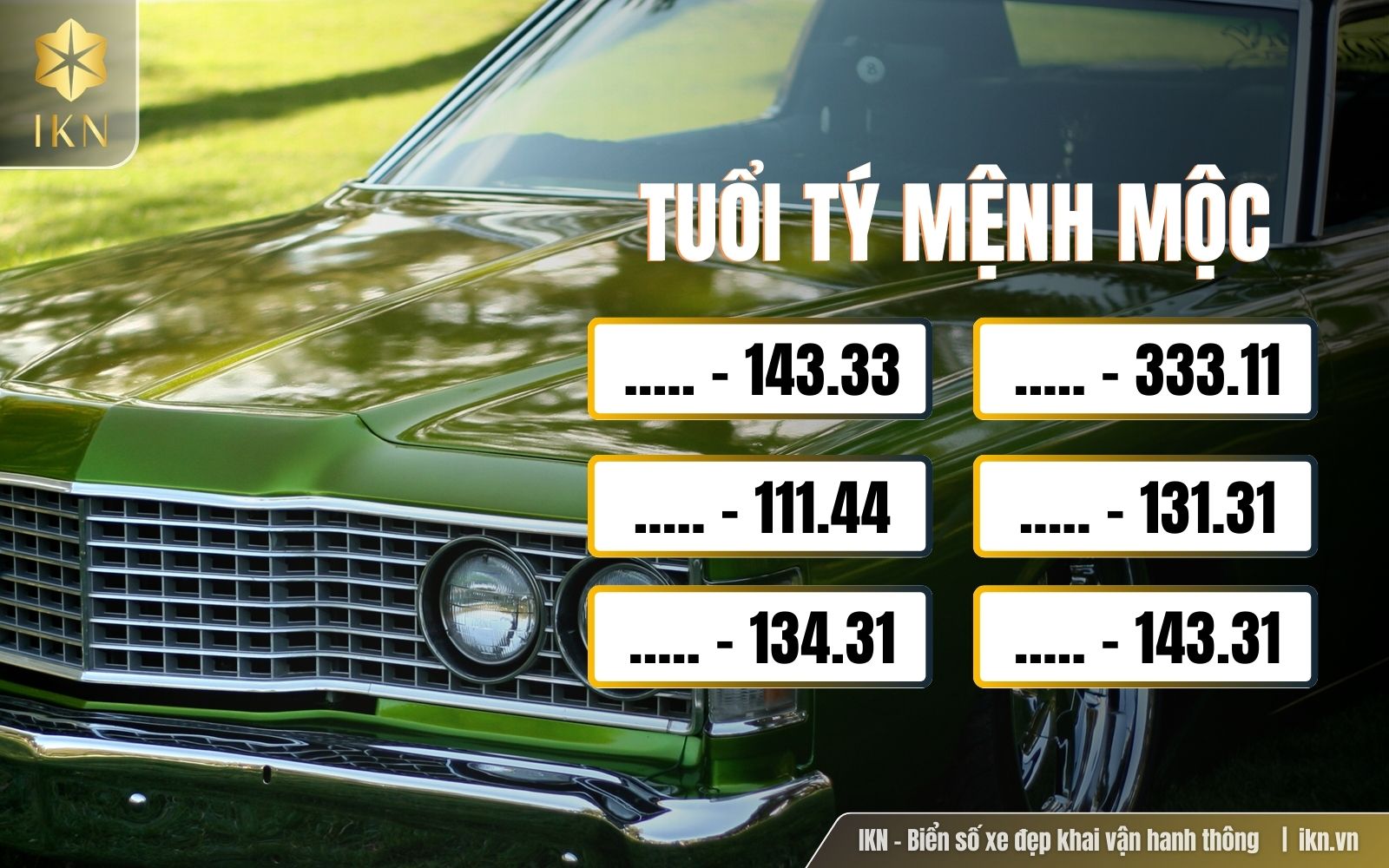 biển số xe hợp tuổi Chuột 1972