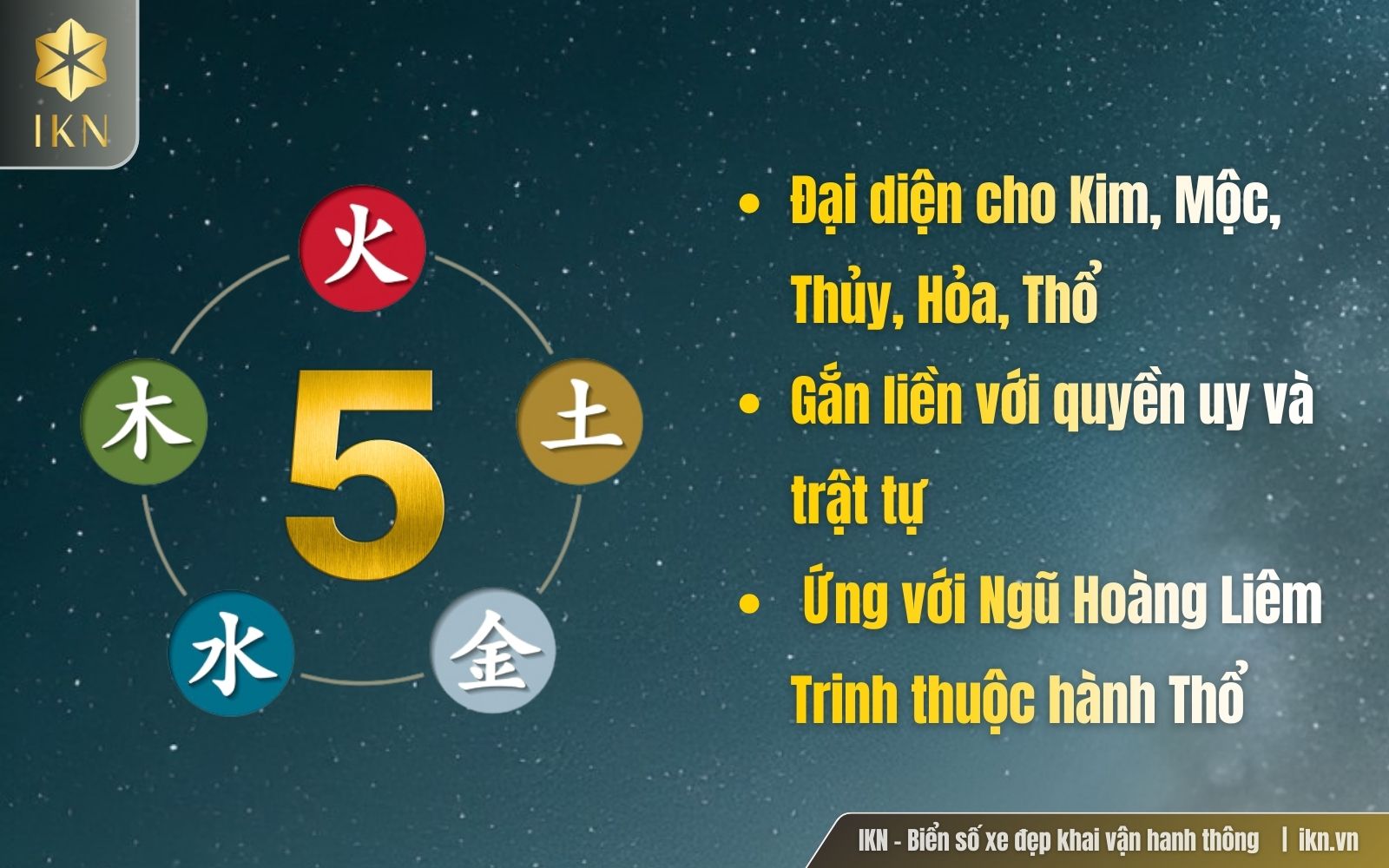 ý nghĩa của số 5 trong phong thủy