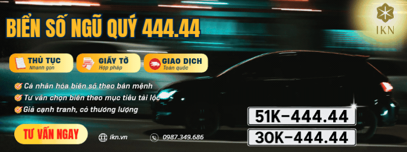 Mua biển số ngũ quý 44444 tại IKN