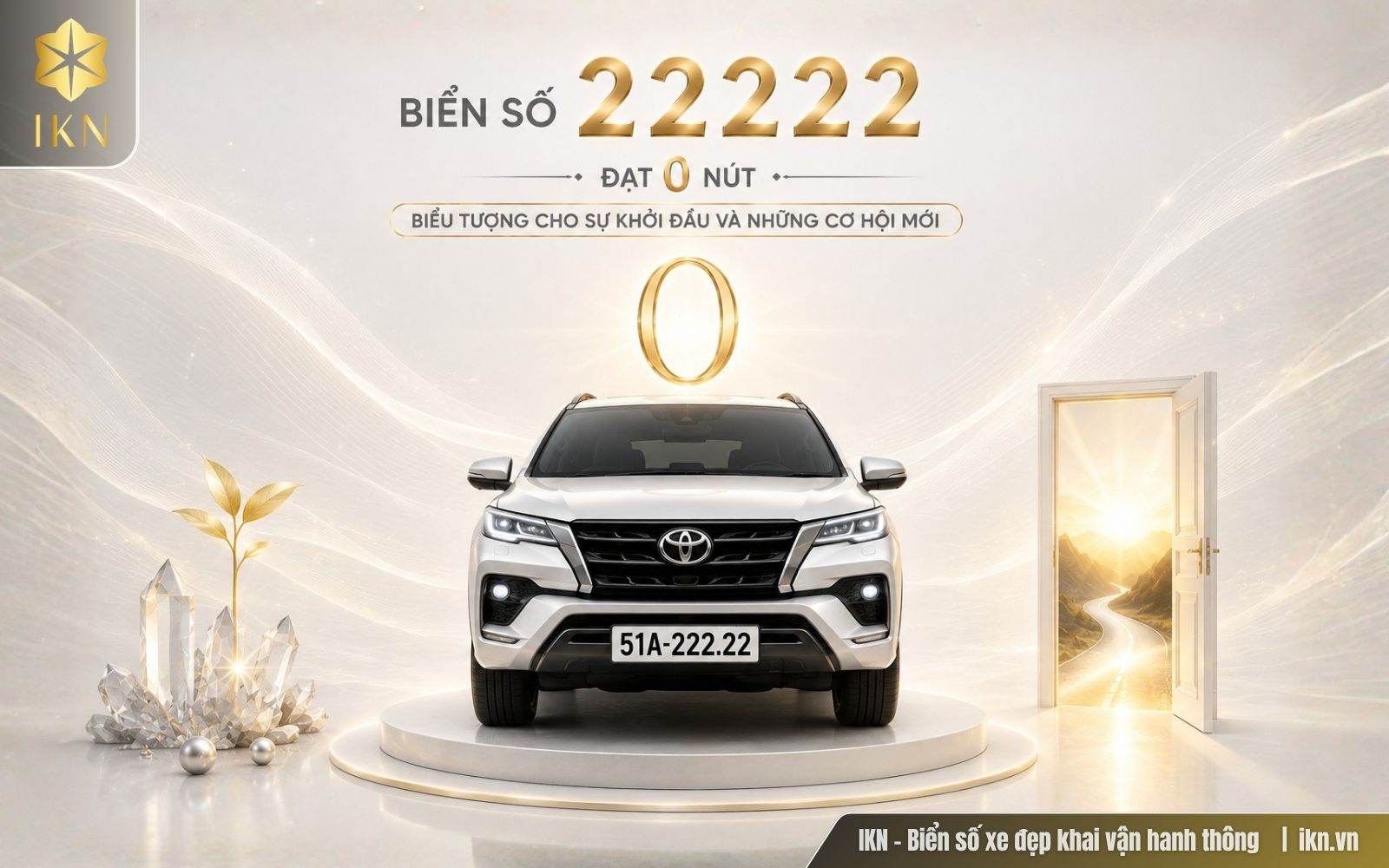 Biển số 22222 đạt 0 nút, gợi mở ý nghĩa về sự khởi đầu trọn vẹn và những cơ hội mới